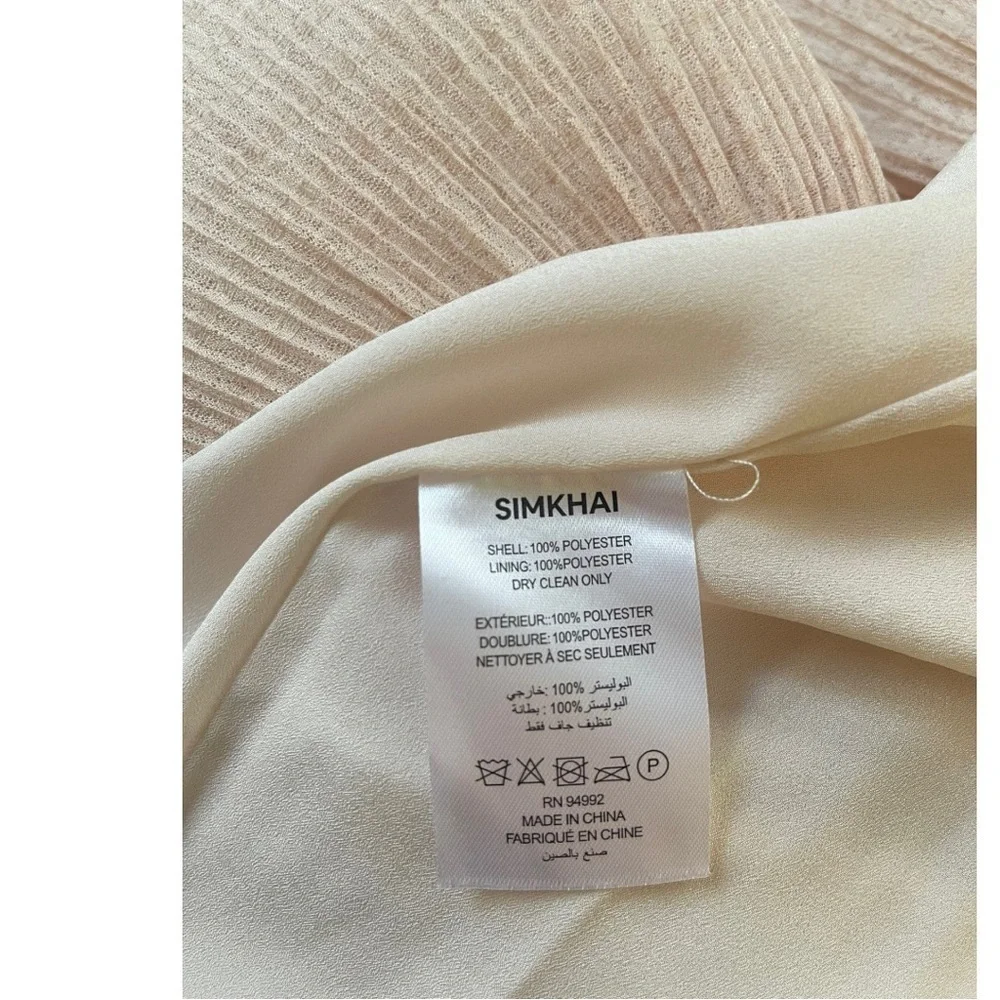 Jonathan Simkhai Textured Rita Halter Neck Shift Maxi Ruffle Dress NWT Sz Medium - Picture 11 of 11